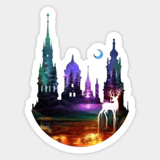 Burning Wood Castle Sticker